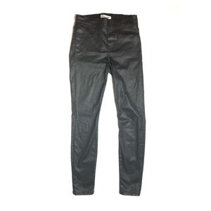 Madewell Coated Denim Black Skinny Skinny Pants